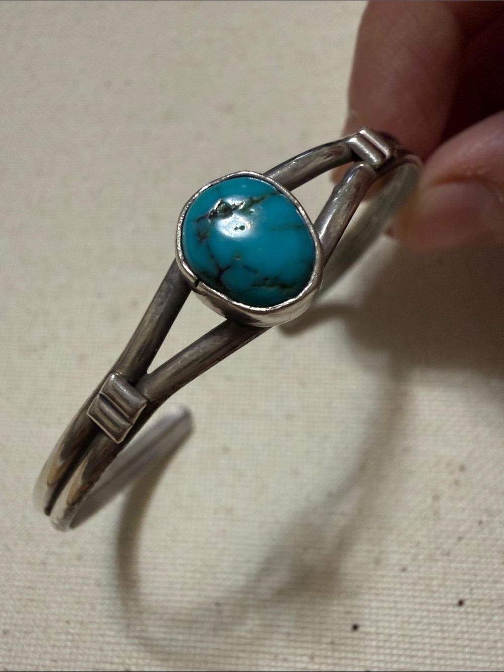 Sterling Silver 925 Turquoise Stone Cuff Bracelet